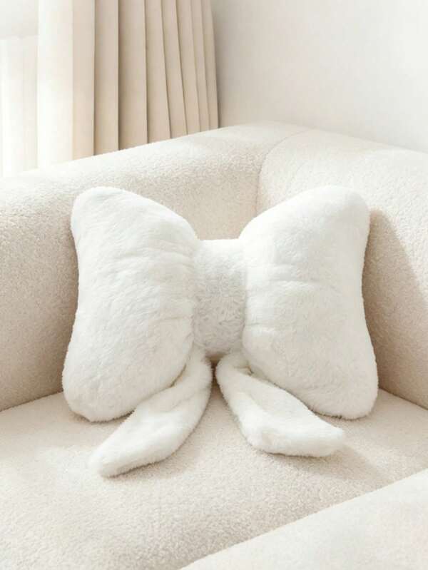 1pc Bowknot Shaped Decorative Throw Pillow, Cute Soft Plush Cushion With Pillowcase, Suitable For Bed, Sofa, Bedroom, Living Room, Dorm Home Decor, Valentine's Day Gift, Halloween Gift